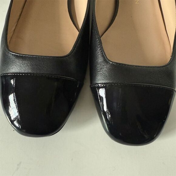 Stuart Weitzman Women’s Eden Mixed Leather Ankle-Strap Ballerina Flats Size 9B - Picture 4 of 7